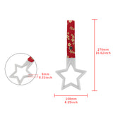 5-Star Glow-in-the-Dark JDM Tsurikawa Drift Subway Train Bus Handle – Universal Car Interior Hanging Charm, White Ring & Bosozoku Red Flowers Pattern Retro Nylon Strap X1