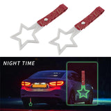 5-Star Glow-in-the-Dark JDM Tsurikawa Drift Subway Train Bus Handle – Universal Car Interior Hanging Charm, White Ring & Bosozoku Red Clouds Pattern Retro Nylon Strap X1