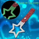 5-Star Glow-in-the-Dark JDM Tsurikawa Drift Subway Train Bus Handle – Universal Car Interior Hanging Charm, White Ring & Bosozoku Red Clouds Pattern Retro Nylon Strap X1