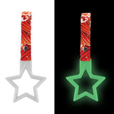 5-Star Glow-in-the-Dark JDM Tsurikawa Drift Subway Train Bus Handle – Universal Car Interior Hanging Charm, White Ring & Bosozoku Red Waves Pattern Retro Nylon Strap X1