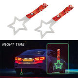 5-Star Glow-in-the-Dark JDM Tsurikawa Drift Subway Train Bus Handle – Universal Car Interior Hanging Charm, White Ring & Bosozoku Red Waves Pattern Retro Nylon Strap X1