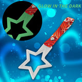5-Star Glow-in-the-Dark JDM Tsurikawa Drift Subway Train Bus Handle – Universal Car Interior Hanging Charm, White Ring & Bosozoku Red Waves Pattern Retro Nylon Strap X1