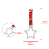 5-Star Glow-in-the-Dark JDM Tsurikawa Drift Subway Train Bus Handle – Universal Car Interior Hanging Charm, White Ring & Bosozoku Red Waves Pattern Retro Nylon Strap X1