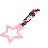 5-Star JDM Tsurikawa Drift Subway Train Bus Handle – Universal Car Interior Hanging Charm, Pink Ring & Bosozoku Black Cats Pattern Retro Nylon Strap X1
