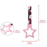 5-Star JDM Tsurikawa Drift Subway Train Bus Handle – Universal Car Interior Hanging Charm, Pink Ring & Bosozoku Black Cats Pattern Retro Nylon Strap X1