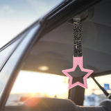 5-Star JDM Tsurikawa Drift Subway Train Bus Handle – Universal Car Interior Hanging Charm, Pink Ring & Bosozoku Black Clouds Pattern Retro Nylon Strap X1