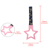 5-Star JDM Tsurikawa Drift Subway Train Bus Handle – Universal Car Interior Hanging Charm, Pink Ring & Bosozoku Blue Flowers Pattern Retro Nylon Strap X1