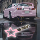 5-Star JDM Tsurikawa Drift Subway Train Bus Handle – Universal Car Interior Hanging Charm, Pink Ring & Bosozoku Green Waves Pattern Retro Nylon Strap X1