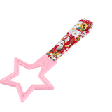 5-Star JDM Tsurikawa Drift Subway Train Bus Handle – Universal Car Interior Hanging Charm, Pink Ring & Bosozoku Red Cats Pattern Retro Nylon Strap X1