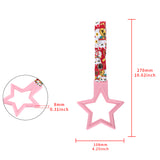 5-Star JDM Tsurikawa Drift Subway Train Bus Handle – Universal Car Interior Hanging Charm, Pink Ring & Bosozoku Red Cats Pattern Retro Nylon Strap X1
