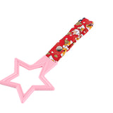 5-Star JDM Tsurikawa Drift Subway Train Bus Handle – Universal Car Interior Hanging Charm, Pink Ring & Bosozoku Red Dogs Pattern Retro Nylon Strap X1