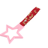 5-Star JDM Tsurikawa Drift Subway Train Bus Handle – Universal Car Interior Hanging Charm, Pink Ring & Bosozoku Red Flowers Pattern Retro Nylon Strap X1