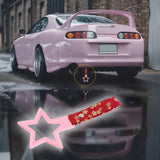 5-Star JDM Tsurikawa Drift Subway Train Bus Handle – Universal Car Interior Hanging Charm, Pink Ring & Bosozoku Red Flowers Pattern Retro Nylon Strap X1