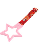 5-Star JDM Tsurikawa Drift Subway Train Bus Handle – Universal Car Interior Hanging Charm, Pink Ring & Bosozoku Red Waves Pattern Retro Nylon Strap X1