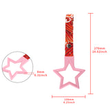 5-Star JDM Tsurikawa Drift Subway Train Bus Handle – Universal Car Interior Hanging Charm, Pink Ring & Bosozoku Red Waves Pattern Retro Nylon Strap X1
