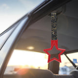 5-Star JDM Tsurikawa Drift Subway Train Bus Handle – Universal Car Interior Hanging Charm, Red Ring & Bosozoku Black Clouds Pattern Retro Nylon Strap X1