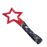 5-Star JDM Tsurikawa Drift Subway Train Bus Handle – Universal Car Interior Hanging Charm, Red Ring & Bosozoku Blue Flowers Pattern Retro Nylon Strap X1