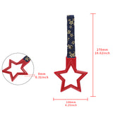 5-Star JDM Tsurikawa Drift Subway Train Bus Handle – Universal Car Interior Hanging Charm, Red Ring & Bosozoku Blue Flowers Pattern Retro Nylon Strap X1