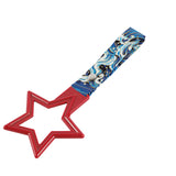 5-Star JDM Tsurikawa Drift Subway Train Bus Handle – Universal Car Interior Hanging Charm, Red Ring & Bosozoku Blue Waves Pattern Retro Nylon Strap X1
