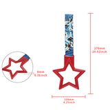5-Star JDM Tsurikawa Drift Subway Train Bus Handle – Universal Car Interior Hanging Charm, Red Ring & Bosozoku Blue Waves Pattern Retro Nylon Strap X1