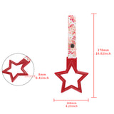 5-Star JDM Tsurikawa Drift Subway Train Bus Handle – Universal Car Interior Hanging Charm, Red Ring & Bosozoku Pink Flowers Pattern Retro Nylon Strap X1