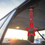 5-Star JDM Tsurikawa Drift Subway Train Bus Handle – Universal Car Interior Hanging Charm, Red Ring & Bosozoku Red Clouds Pattern Retro Nylon Strap X1