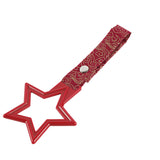 5-Star JDM Tsurikawa Drift Subway Train Bus Handle – Universal Car Interior Hanging Charm, Red Ring & Bosozoku Red Clouds Pattern Retro Nylon Strap X1