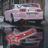 5-Star JDM Tsurikawa Drift Subway Train Bus Handle – Universal Car Interior Hanging Charm, Red Ring & Bosozoku Red Clouds Pattern Retro Nylon Strap X1