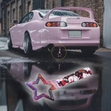 5-Star JDM Tsurikawa Drift Subway Train Bus Handle – Universal Car Interior Hanging Charm, Galaxy Ring & Bosozoku Black Cats Pattern Retro Nylon Strap X1