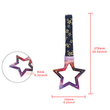 5-Star JDM Tsurikawa Drift Subway Train Bus Handle – Universal Car Interior Hanging Charm, Galaxy Ring & Bosozoku Blue Flowers Pattern Retro Nylon Strap X1