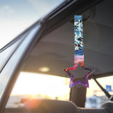 5-Star JDM Tsurikawa Drift Subway Train Bus Handle – Universal Car Interior Hanging Charm, Galaxy Ring & Bosozoku Blue Waves Pattern Retro Nylon Strap X1