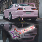 5-Star JDM Tsurikawa Drift Subway Train Bus Handle – Universal Car Interior Hanging Charm, Galaxy Ring & Bosozoku Pink Flowers Pattern Retro Nylon Strap X1