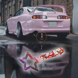 5-Star JDM Tsurikawa Drift Subway Train Bus Handle – Universal Car Interior Hanging Charm, Galaxy Ring & Bosozoku Red Cats Pattern Retro Nylon Strap X1