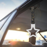 5-Star JDM Tsurikawa Drift Subway Train Bus Handle – Universal Car Interior Hanging Charm, White Ring & Bosozoku Black Clouds Pattern Retro Nylon Strap X1