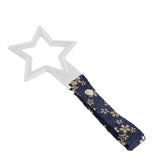 5-Star JDM Tsurikawa Drift Subway Train Bus Handle – Universal Car Interior Hanging Charm, White Ring & Bosozoku Blue Flowers Pattern Retro Nylon Strap X1