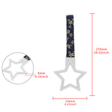 5-Star JDM Tsurikawa Drift Subway Train Bus Handle – Universal Car Interior Hanging Charm, White Ring & Bosozoku Blue Flowers Pattern Retro Nylon Strap X1