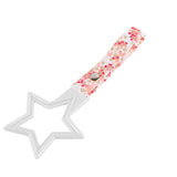 5-Star JDM Tsurikawa Drift Subway Train Bus Handle – Universal Car Interior Hanging Charm, White Ring & Bosozoku Pink Flowers Pattern Retro Nylon Strap X1