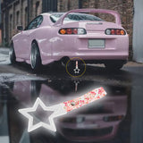 5-Star JDM Tsurikawa Drift Subway Train Bus Handle – Universal Car Interior Hanging Charm, White Ring & Bosozoku Pink Flowers Pattern Retro Nylon Strap X1