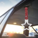5-Star JDM Tsurikawa Drift Subway Train Bus Handle – Universal Car Interior Hanging Charm, White Ring & Bosozoku Red Clouds Pattern Retro Nylon Strap X1