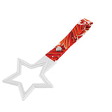 5-Star JDM Tsurikawa Drift Subway Train Bus Handle – Universal Car Interior Hanging Charm, White Ring & Bosozoku Red Waves Pattern Retro Nylon Strap X1