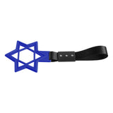 6-Star JDM Tsurikawa Drift Subway Train Bus Handle Strap – Universal Car Interior Hanging Charm, Blue Ring & Black Nylon X1