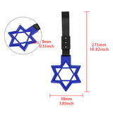 6-Star JDM Tsurikawa Drift Subway Train Bus Handle Strap – Universal Car Interior Hanging Charm, Blue Ring & Black Nylon X1