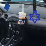 6-Star JDM Tsurikawa Drift Subway Train Bus Handle Strap – Universal Car Interior Hanging Charm, Blue Ring & Black Nylon X1