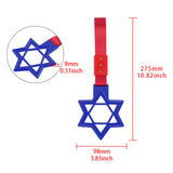 6-Star JDM Tsurikawa Drift Subway Train Bus Handle Strap – Universal Car Interior Hanging Charm, Blue Ring & Red Nylon X2