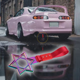 6-Star JDM Tsurikawa Drift Subway Train BusHandle Strap – Universal Car Interior Hanging Charm, Neo Chrome Ring & Red Nylon X1
