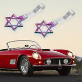6-Star JDM Tsurikawa Drift Subway Train Bus Handle Strap – Universal Car Interior Hanging Charm, Neo Chrome Ring & Silver Nylon X2