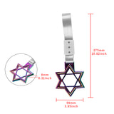 6-Star JDM Tsurikawa Drift Subway Train Bus Handle Strap – Universal Car Interior Hanging Charm, Neo Chrome Ring & Silver Nylon X1