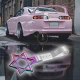 6-Star JDM Tsurikawa Drift Subway Train Bus Handle Strap – Universal Car Interior Hanging Charm, Neo Chrome Ring & Silver Nylon X1