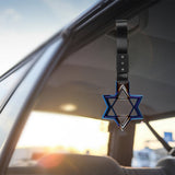 6-Star JDM Tsurikawa Drift Subway Train Bus Handle Strap – Universal Car Interior Hanging Charm, Burnt Blue Ring & Black Nylon X1