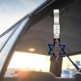 6-Star JDM Tsurikawa Drift Subway Train Bus Handle Strap – Universal Car Interior Hanging Charm, Burnt Blue Ring & Silver Nylon X1
